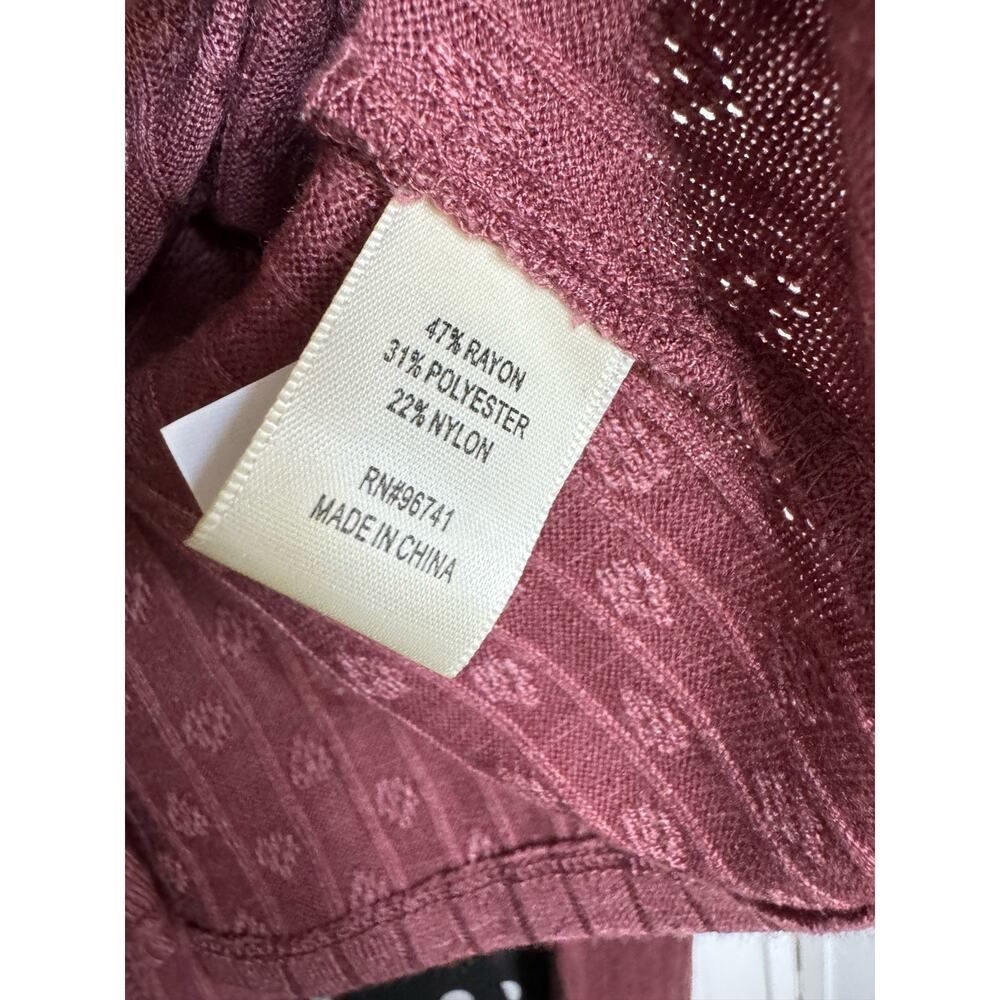 Self Esteem Womens Cardigan Sz S‎ Rose Brown Pointelle Double Tie Y2K NEW 90s - Picture 9 of 9